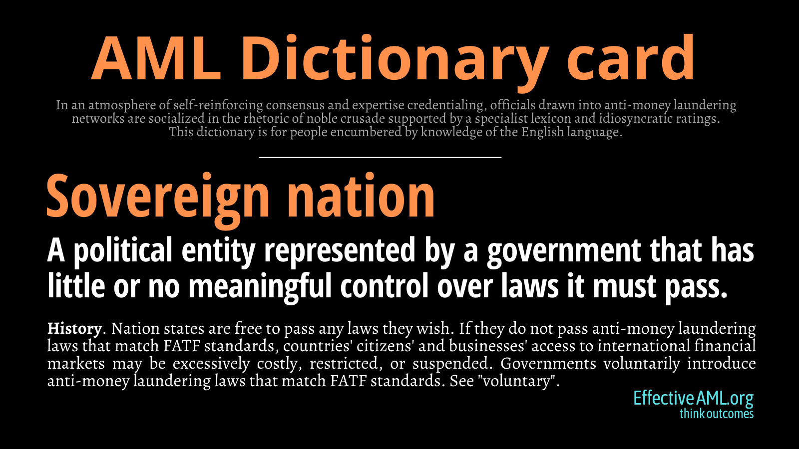 AML Dictionary: “Sovereign nation”